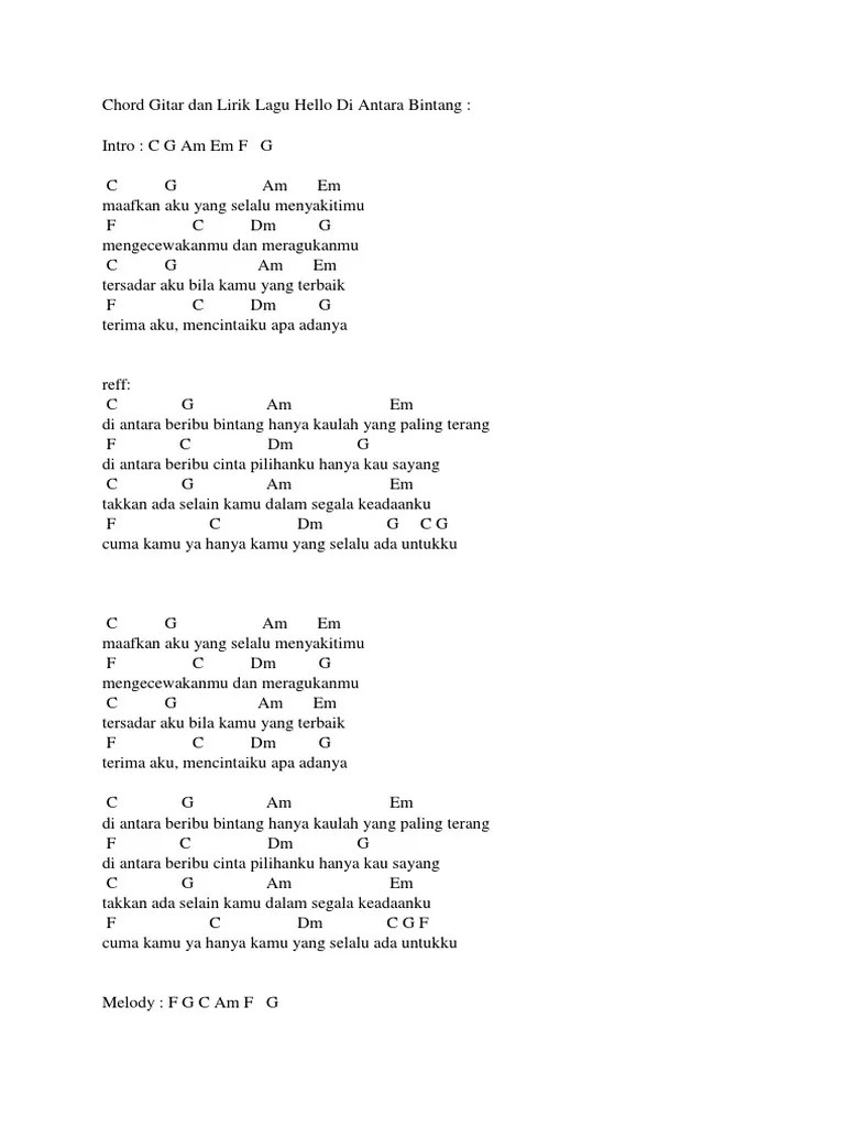 Lirik Dan Kunci Lagu Butiran Debu