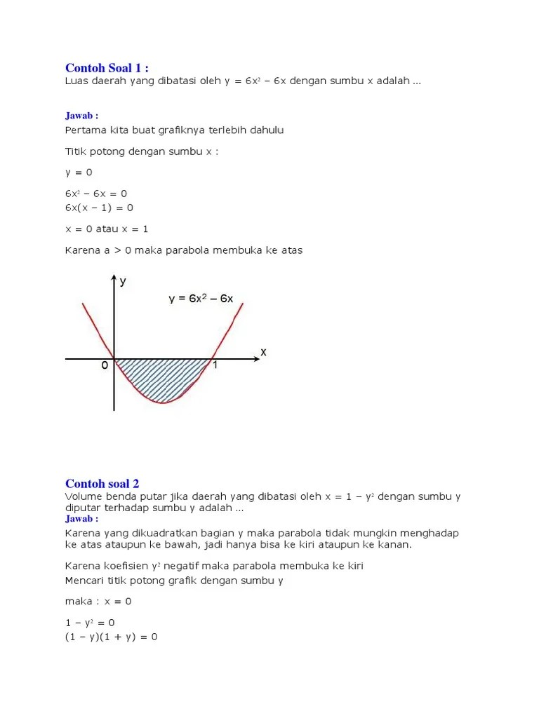 Contoh soal aplikasi integral dan pembahasannya a. Contoh Soal Aplikasi Integral Pdf