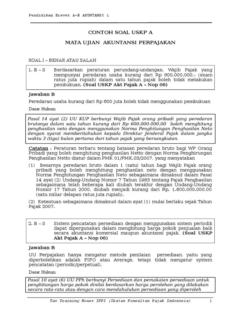 Soal Akt 1 - Uskp | PDF