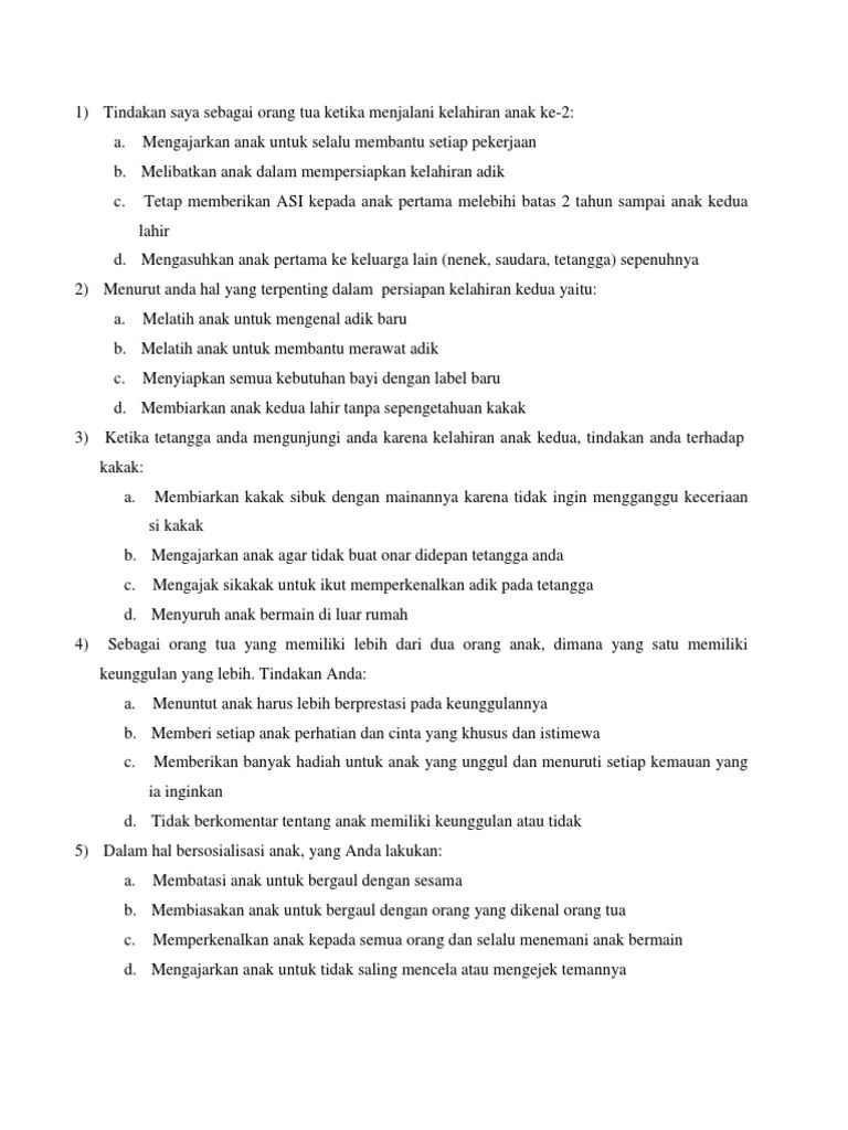 Soal Soal Pola Asuh Anak | PDF