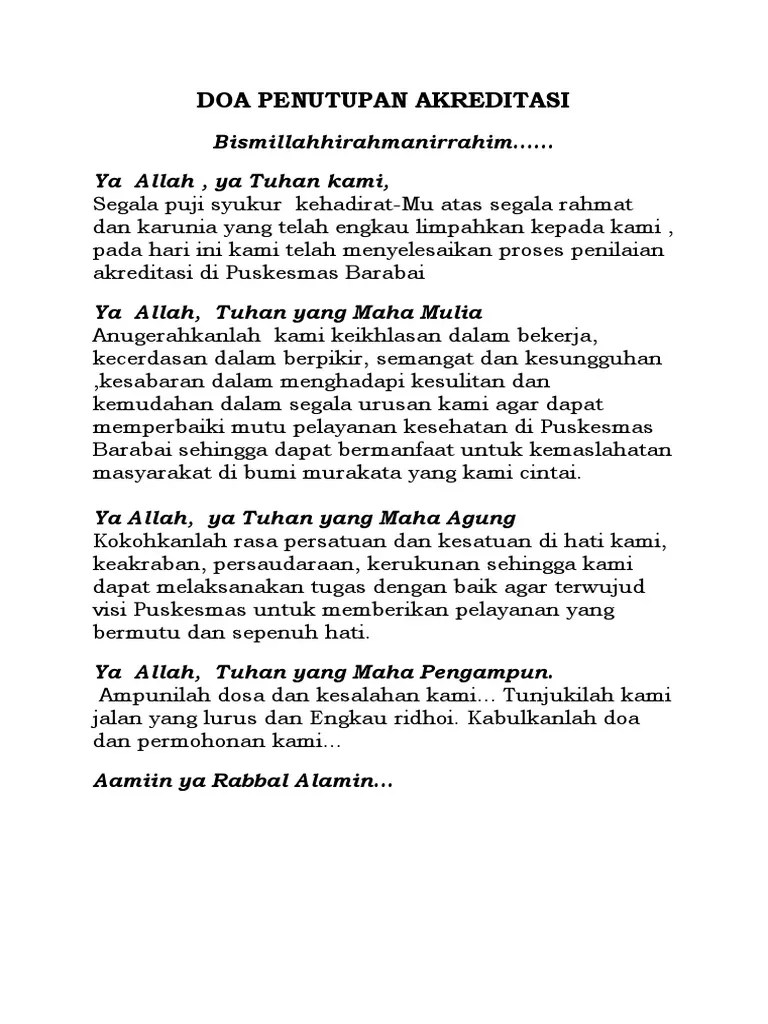 Contoh Teks Doa Penutup Acara - Kumpulan Doa