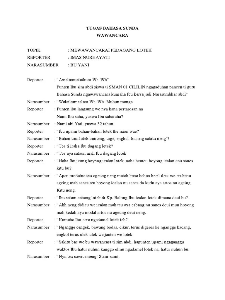 Wawancara Bahasa Sunda | PDF