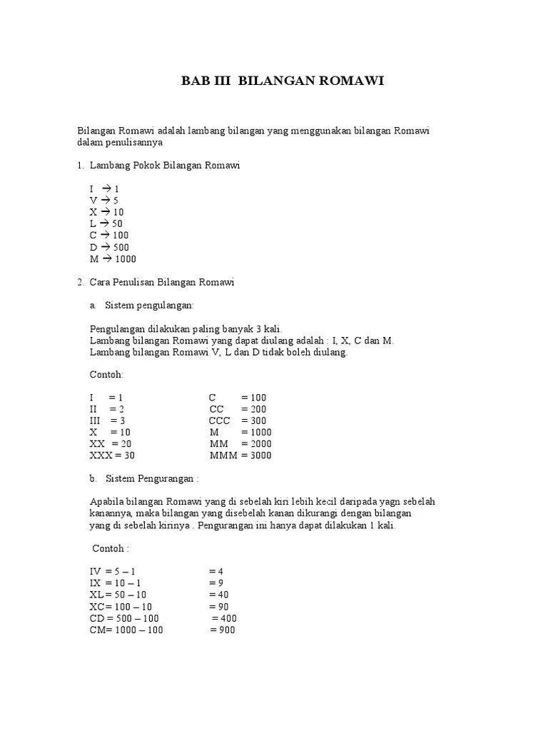 Bab Iii Bilangan Romawi | PDF