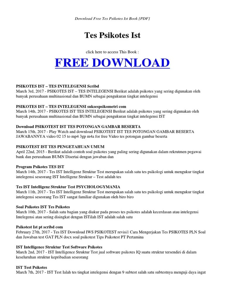 Cari potongan gambar yang jika dirangkai bisa menjadi potongan kubus seperti di bawah ini! Tes Psikotes Ist Pdf