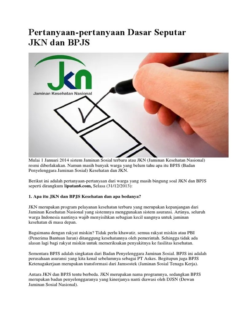 JKN Dan Bpjs | PDF