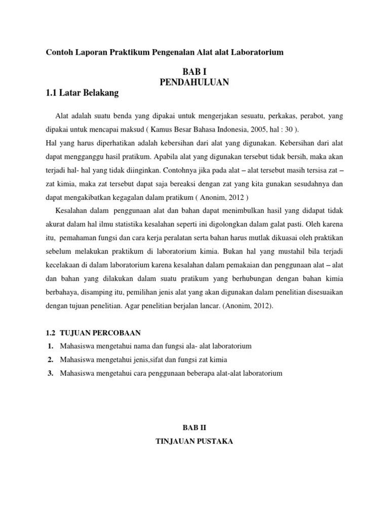 44 downloads 269 views 302kb size. Contoh Laporan Praktikum Pengenalan Alat Alat Laboratorium Pdf