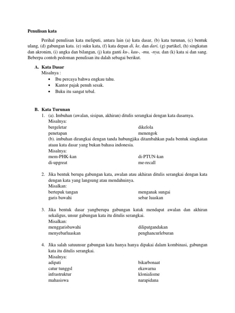 Penulisan Kata | PDF
