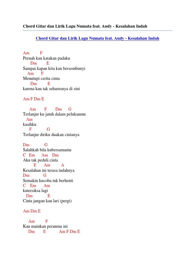 Download download lagu rossa pasha terlanjur cinta mp3 for free,. Chord Gitar Dan Lirik Lagu Numata Feat Audy Kesalahan Indah Pdf