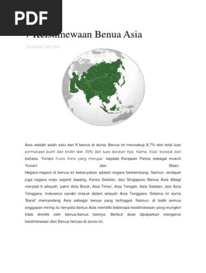 7 Keistimewaan Benua Asia | PDF
