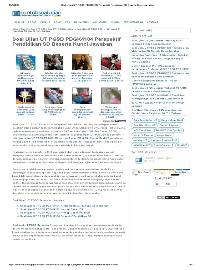 20200819 cara menjawab soal ujian utbagi kamu yang dari sekarang udah mau mempersiapkan diri buat sbmptn dan ujian mandiri berikut di bawah ini ada beberapa artikel yang sangat gua rekomendasikan untuk dibaca. Soal Ujian Pdgk 4405 Beinyu Com