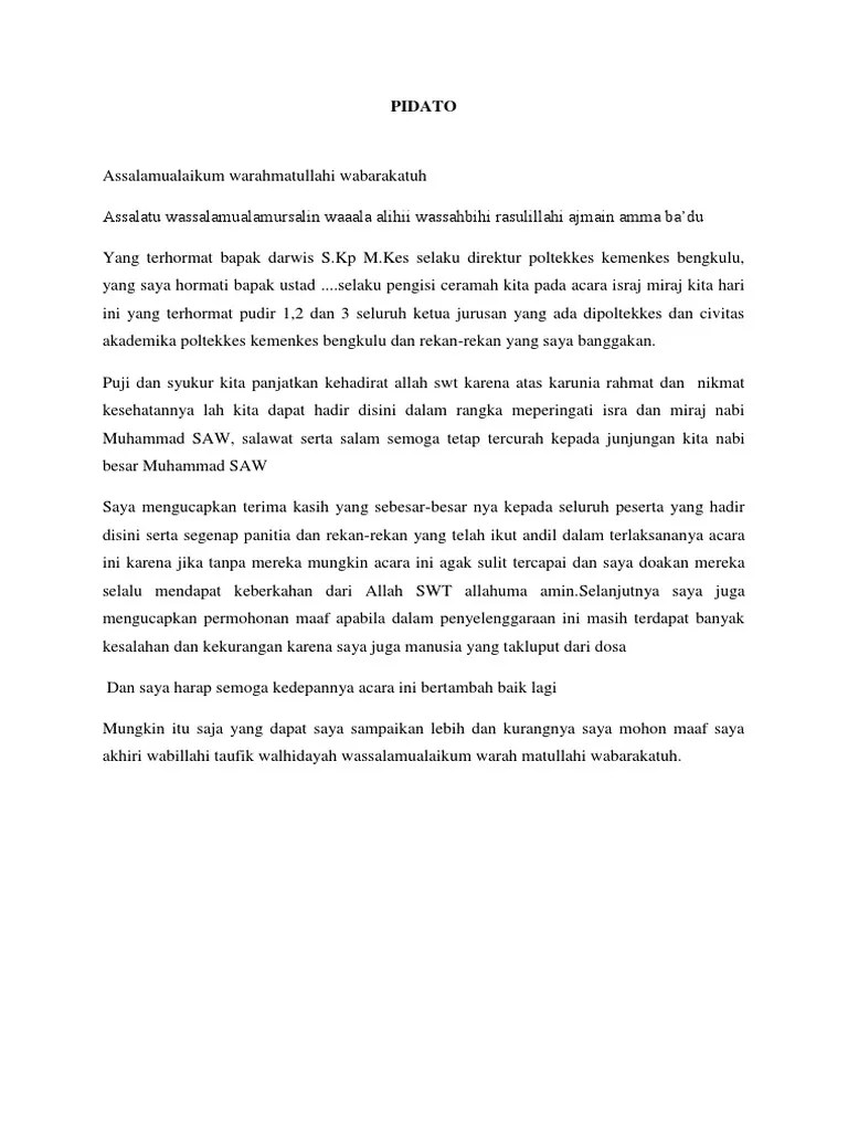 Contoh teks ceramah singkat tentang isra mi&#x27;raj. Pidato Isra Miraj Singkat Gambaran