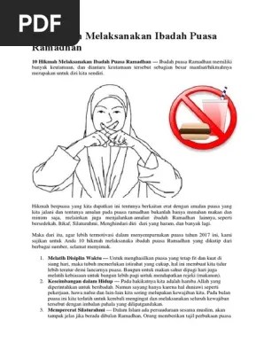 10 Hikmah Melaksanakan Ibadah Puasa Ramadhan | PDF
