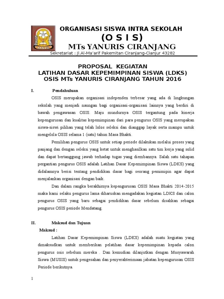 proposal pembuatan ldk stkip kampus purwakarta. Proposal Ldks Yanuris Pdf