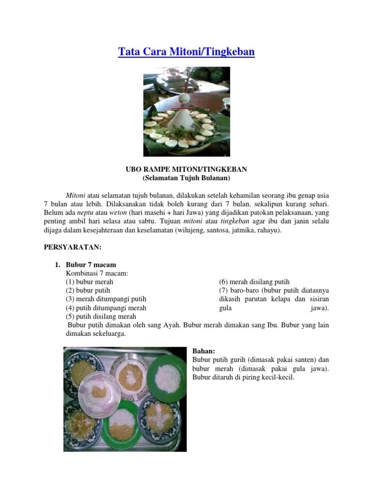 Tata Cara Mitoni | PDF