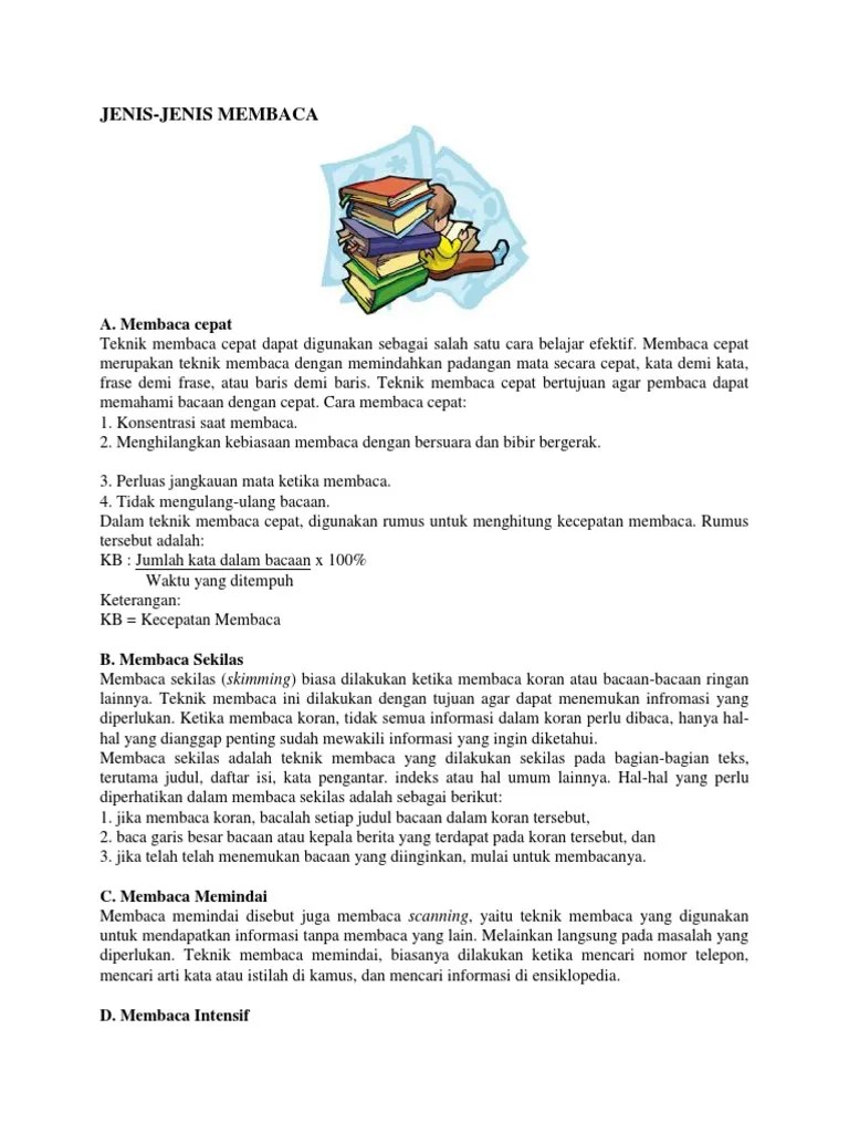 Jenis-Jenis Membaca | PDF