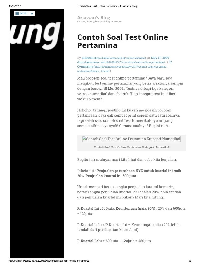 Pdf use of frog vle in science learning. Contoh Soal Test Online Pertamina - Ariawan's Blog