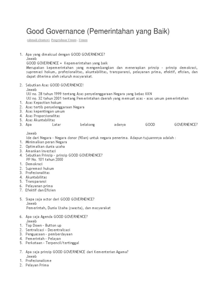 Good Governance | PDF