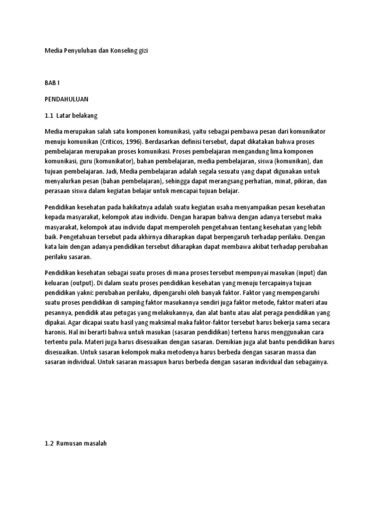 Media Penyuluhan Dan Konseling Gizi | PDF