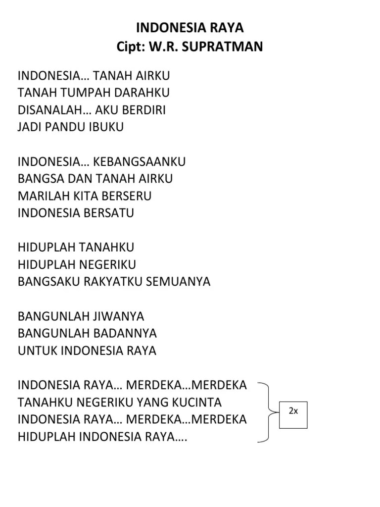 Indonesia Raya Teks | PDF