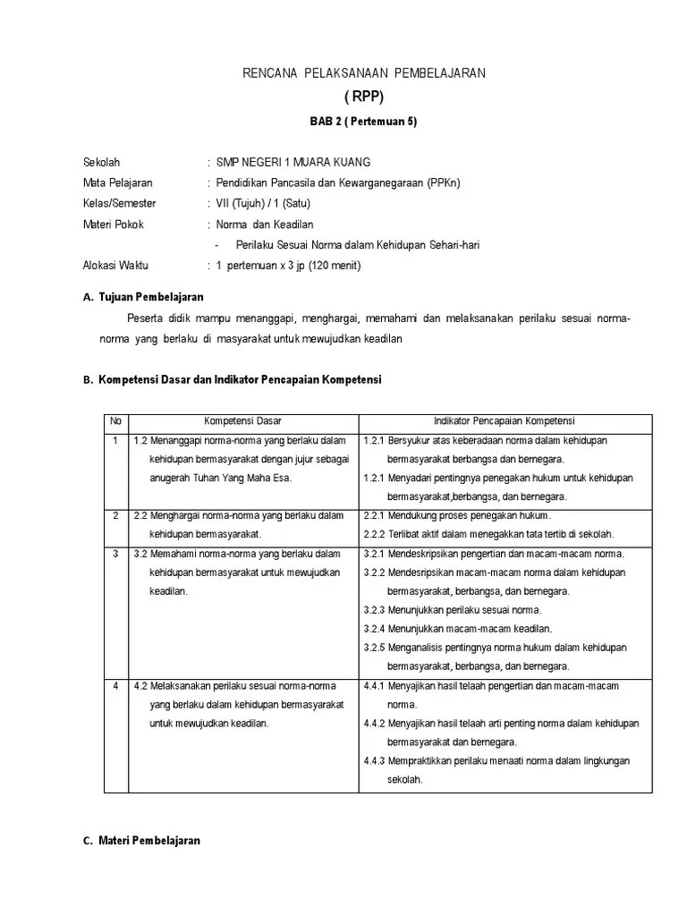 RPP Bab 2 (Pert.5) | PDF