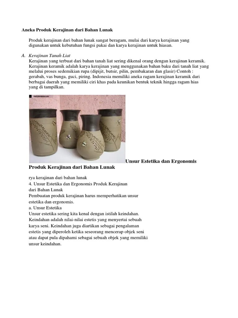 Aneka Produk Kerajinan Dari Bahan Lunak | PDF