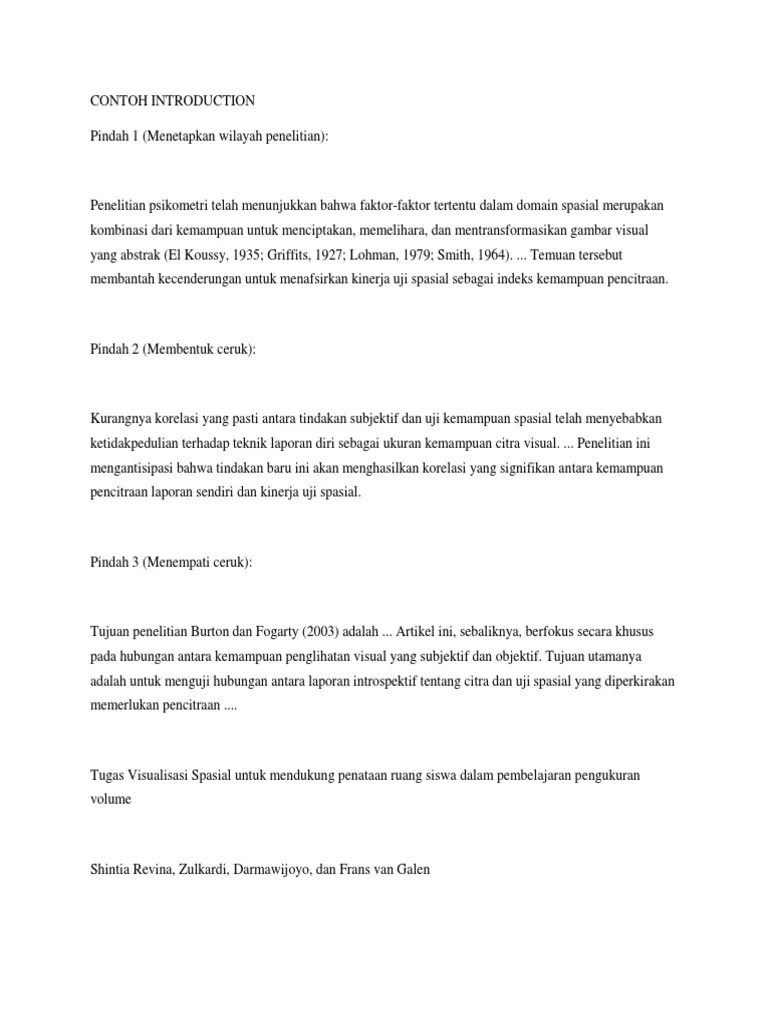 volume dan nomor jurnal (nomor jurnal dalam tanda kurung): Contoh Introduction Pdf