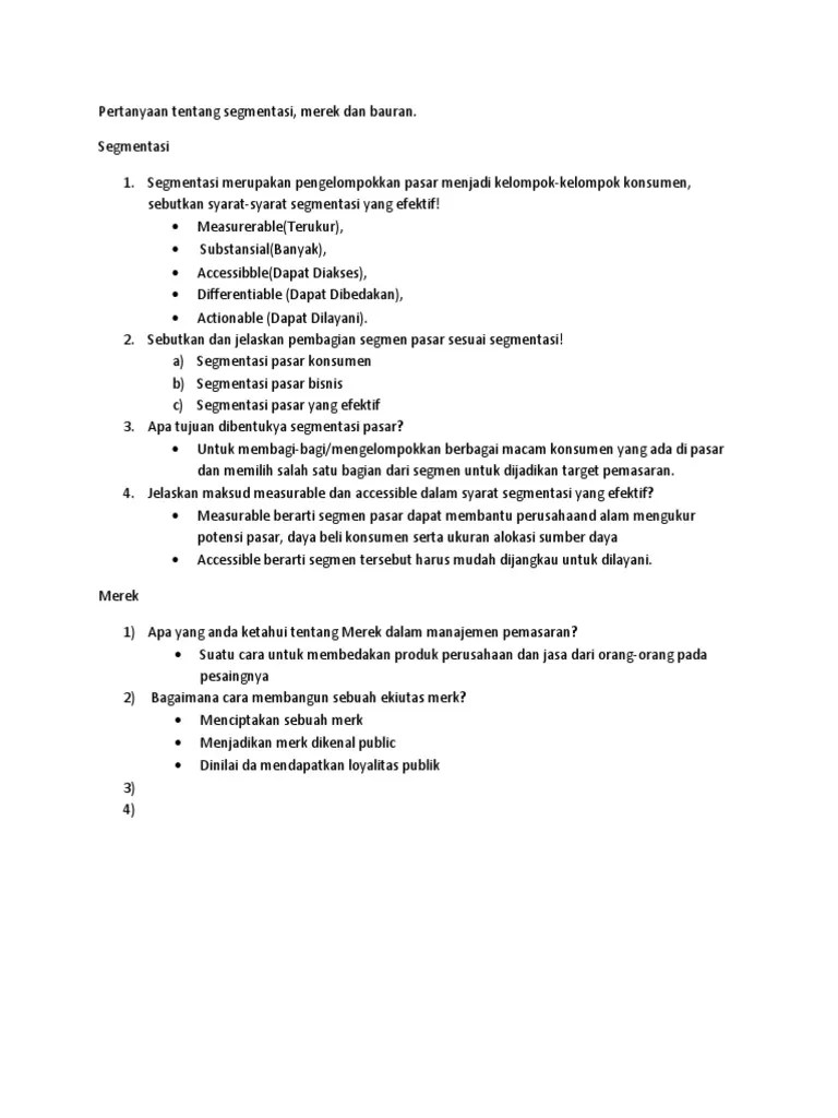 soal 1 sebutkan dan jelaskan minimal 5 strategi lini produk yang digunakan perusahaan dalam memasarkan produknya? Soal Essay Tentang Segmentasi Pasar Lukisan
