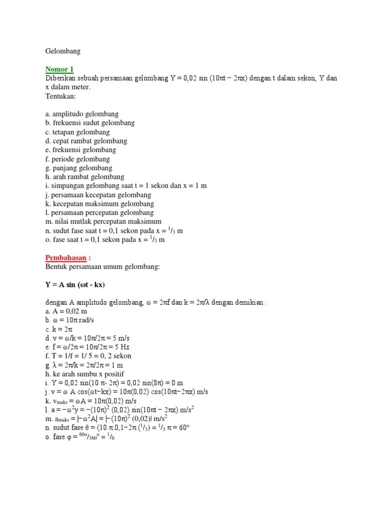 Soal Jawab Gelombang | PDF