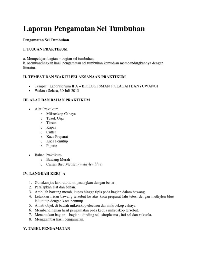 Contoh perkembangbiakan lain secara vegetatif alami adalah akar tinggal (rhizoma), spora, umbi lapis, umbi akar, umbi batang, geragih, tunas, . Contoh Laporan Pengamatan Tumbuhan Singkat Nusagates