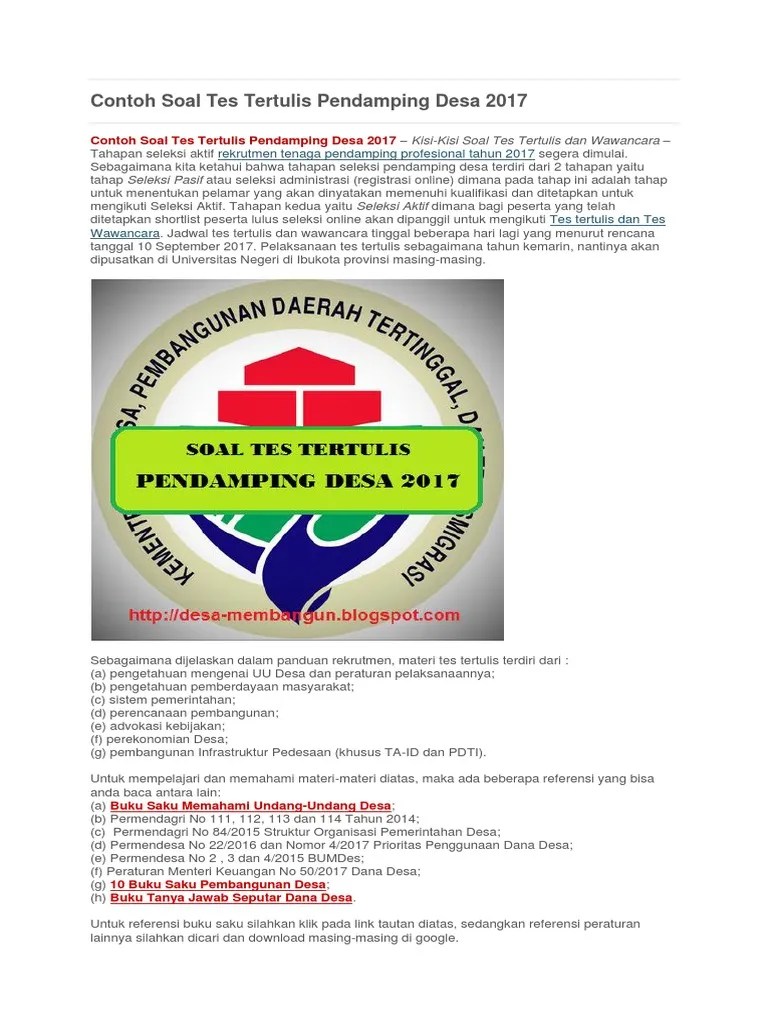 Soal cpns tes kompetisi bidang pertanian. Contoh Soal Tes Tertulis Pendamping Desa 2017 Pdf