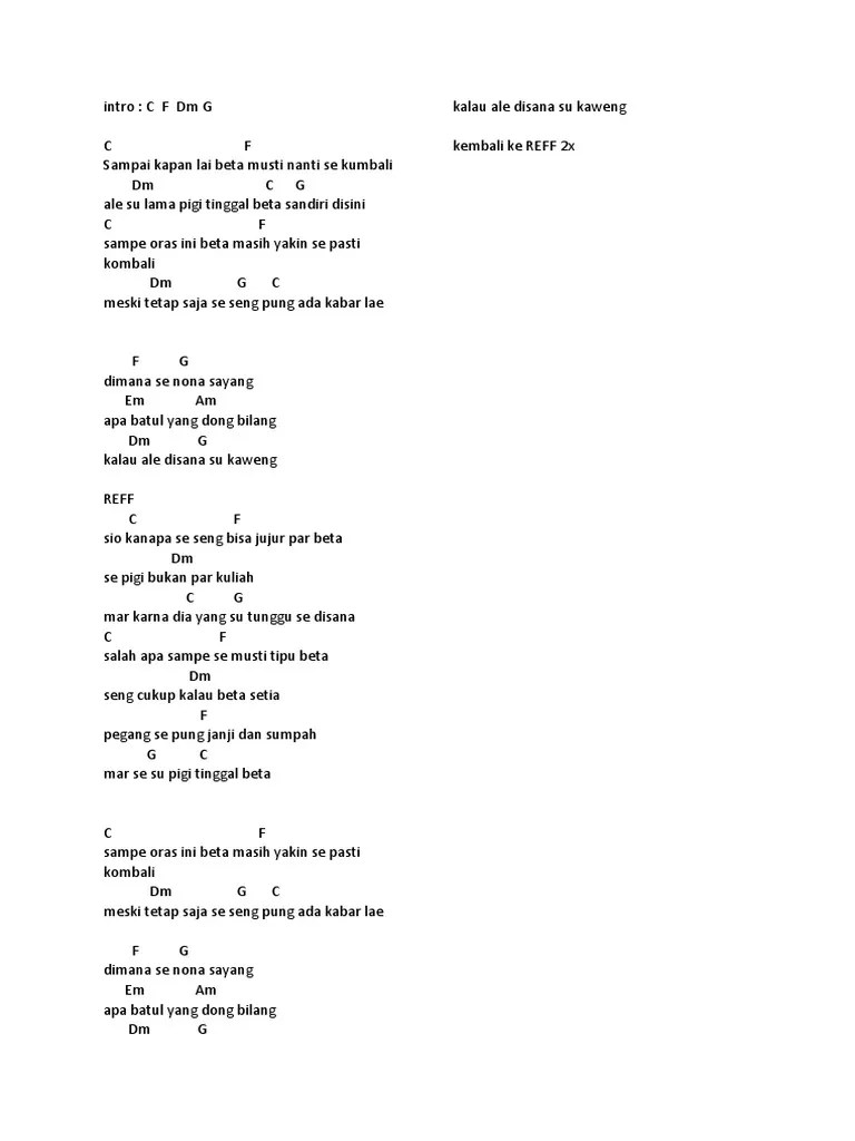 Lirik Dan Chord Lagu Pengamen Jalanan