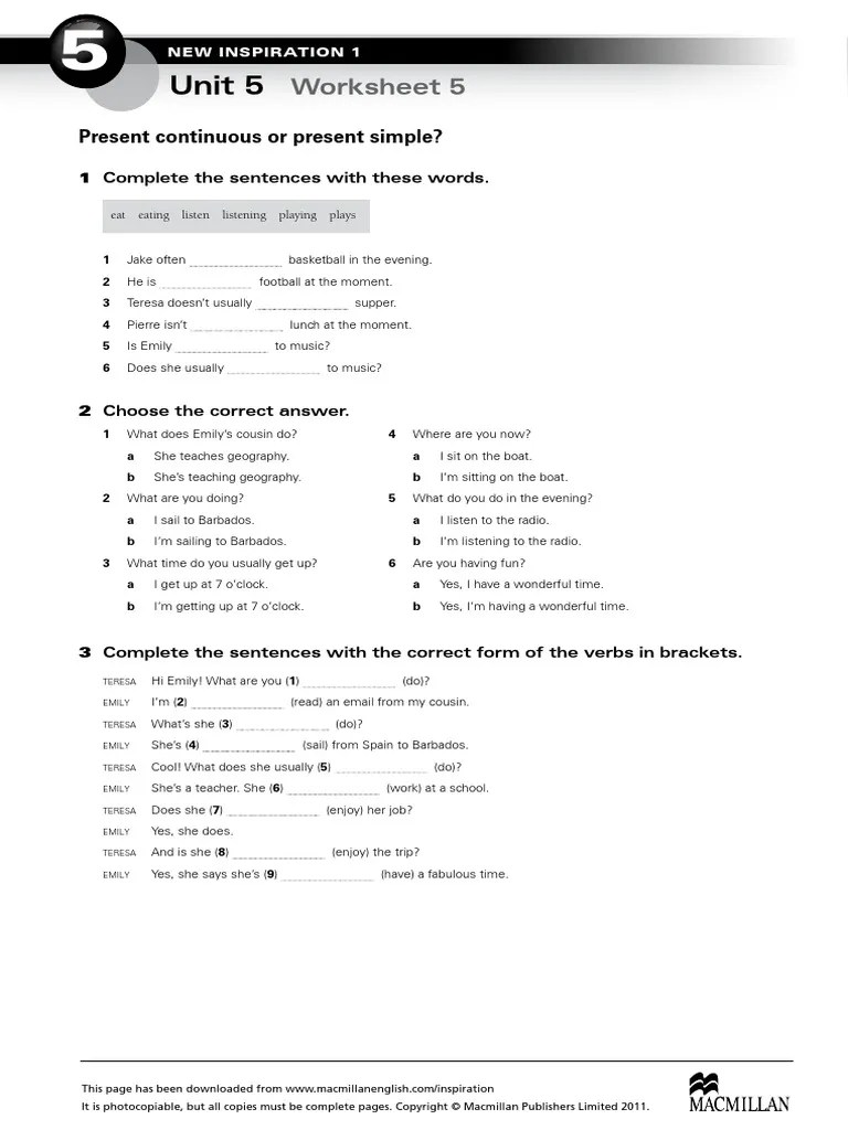 ni1 grammar worksheet 5pdf