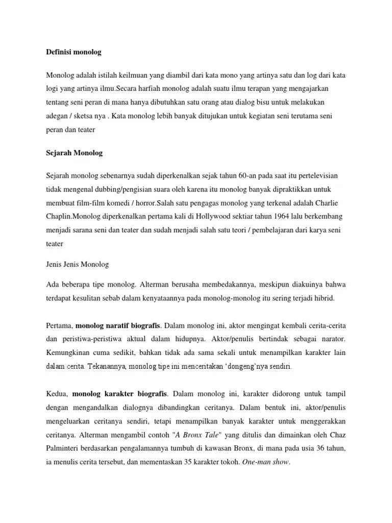 Contoh Teks Monolog Lucu - Contoh Resource