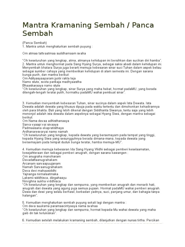 Mantra Kramaning Sembah | PDF