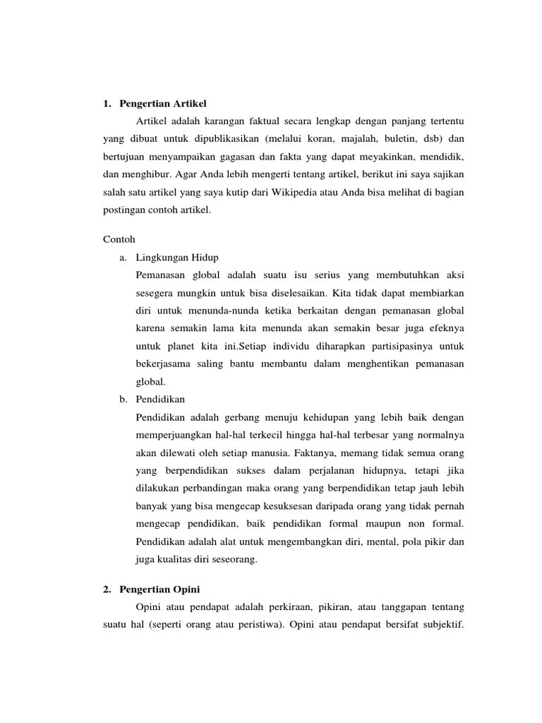 Artikel Majas Dan Contoh | PDF