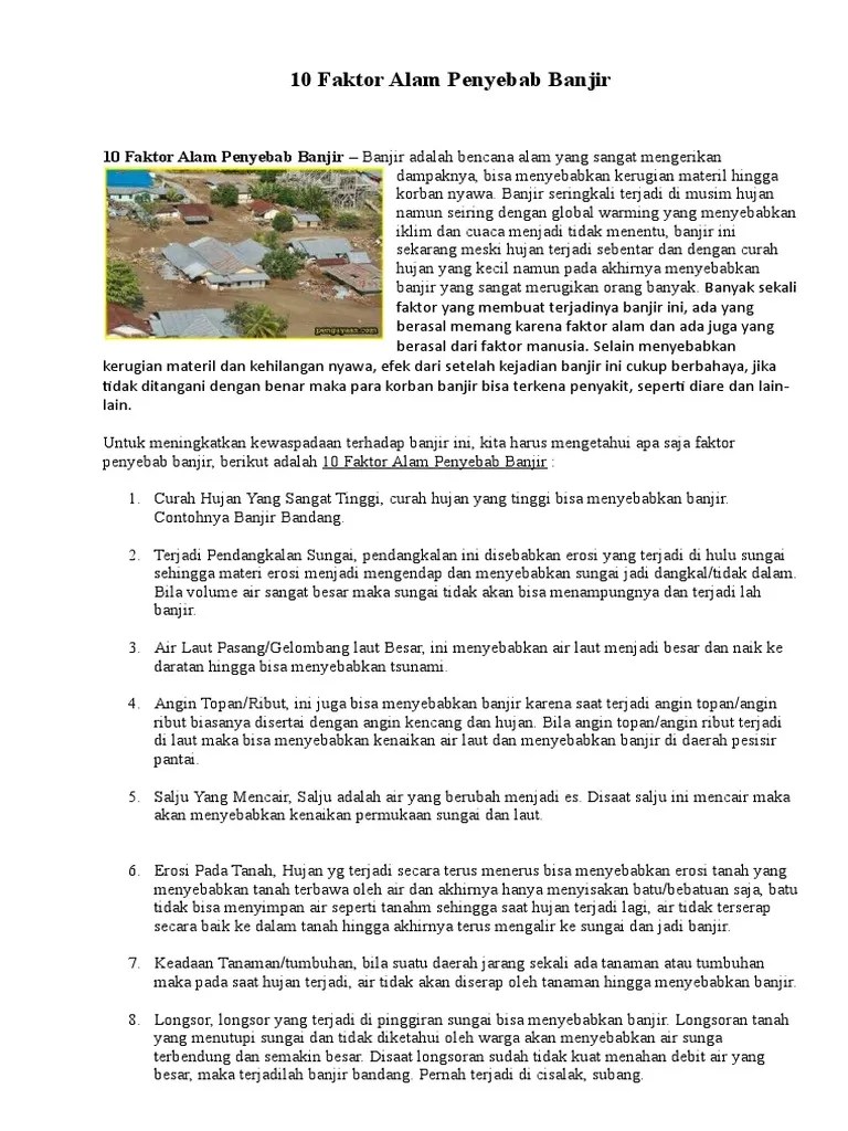 10 Faktor Alam Penyebab Banjir | PDF