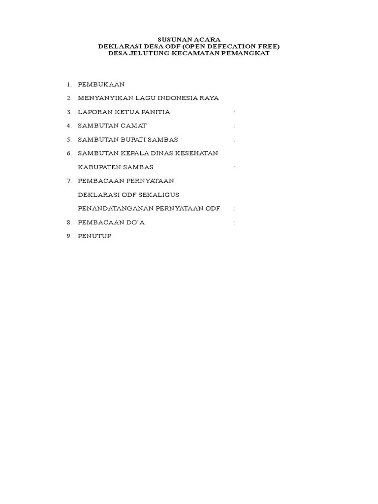 02 - Susunan Acara Odf | PDF