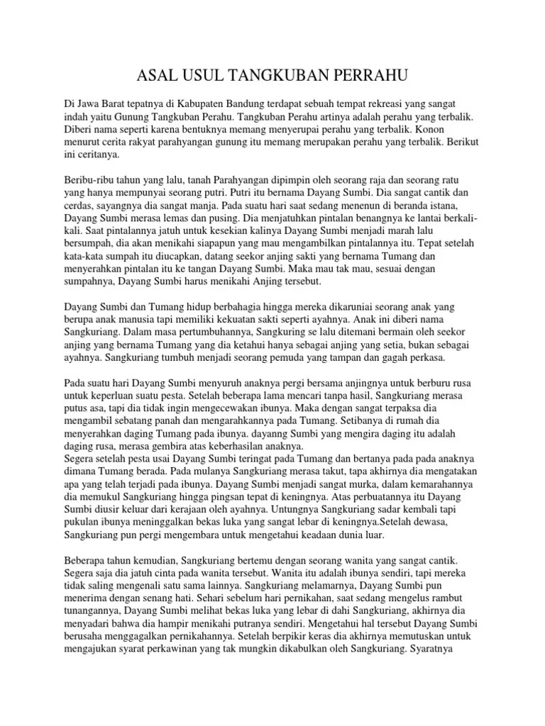 Asal Usul Tangkuban Perahu Dalam Bahasa Jawa – Belajar