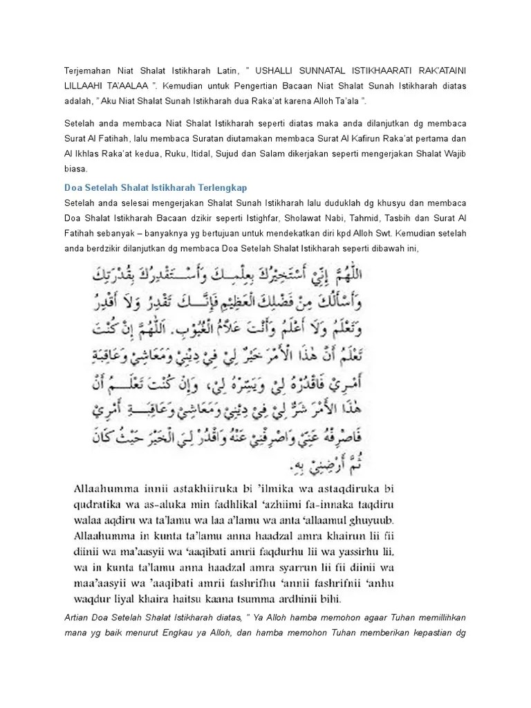 Terjemahan Niat Shalat Istikharah Latin | PDF
