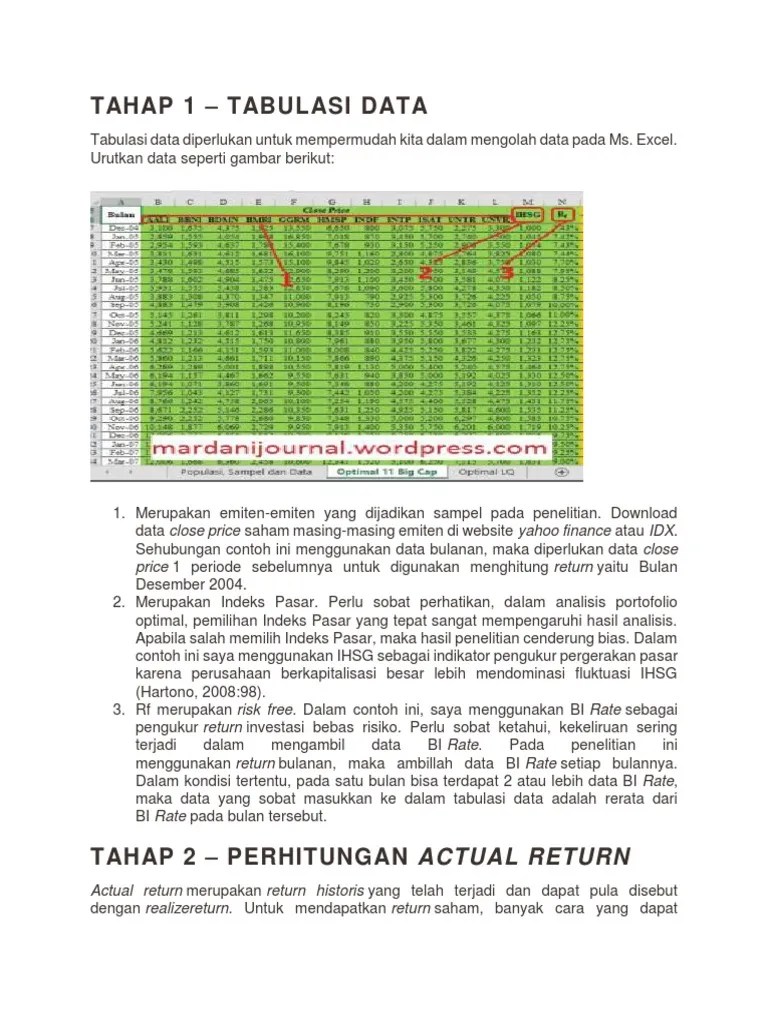 Menghitung return yang diharapkan sekuritas abc memiliki skenario kondisi ekonomi. Langkah Pengerjaan Dengan Excel Pdf