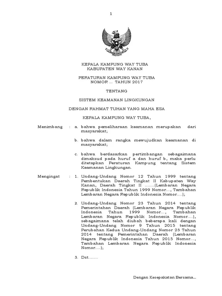 Contoh Peraturan Kampung | PDF