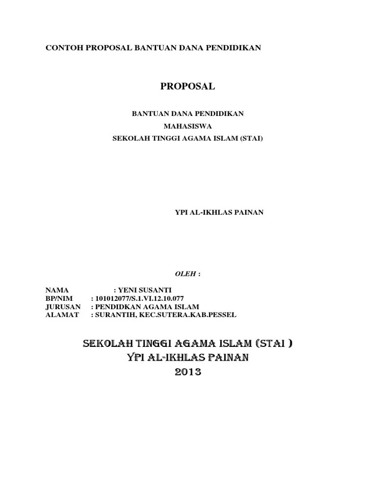 Pembelajaran berbasis tik agar lebih konstektual sangatlah wajar bila . 20 Contoh Proposal Bantuan Dana Sekolah Info Dana Tunai