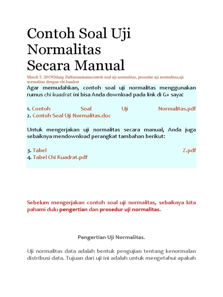 32 full pdfs related to this paper. Contoh Soal Uji Z Dan Penyelesaiannya