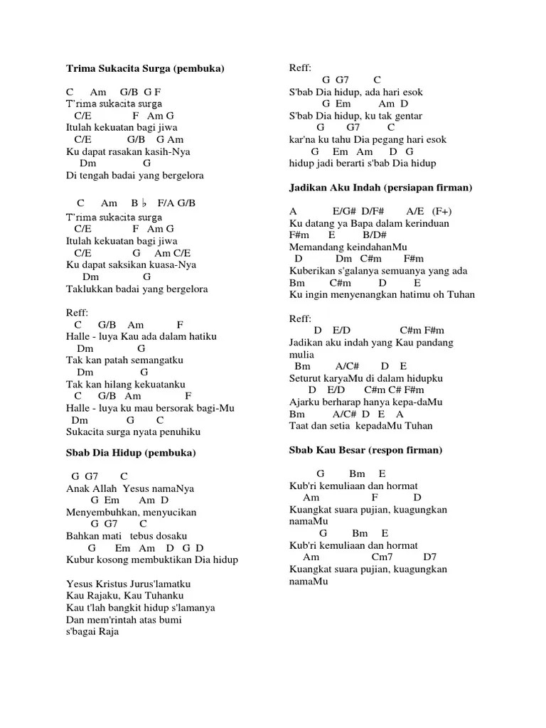 Chord Ibadah Sabtu Pemuda Remaja Bulan November 2017 | PDF