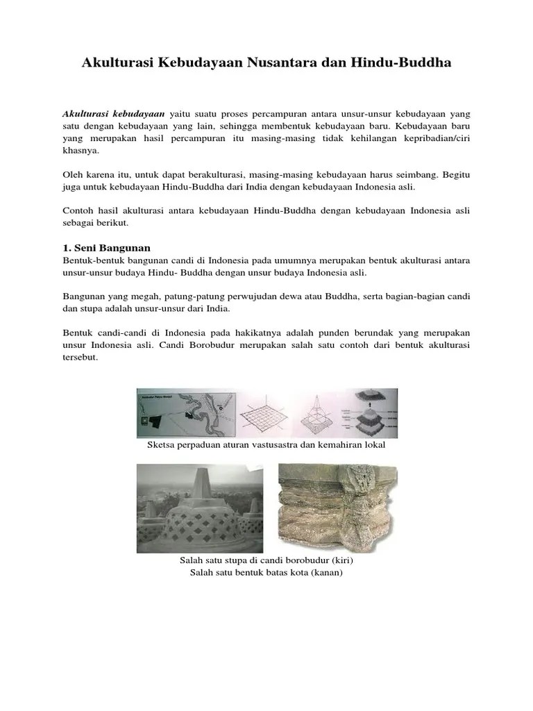 Berlanjut pada pemikiran konseptual dalam ilmu pengetahuan yang dikembangkan. Akulturasi Kebudayaan Nusantara Dan Hindu Pdf