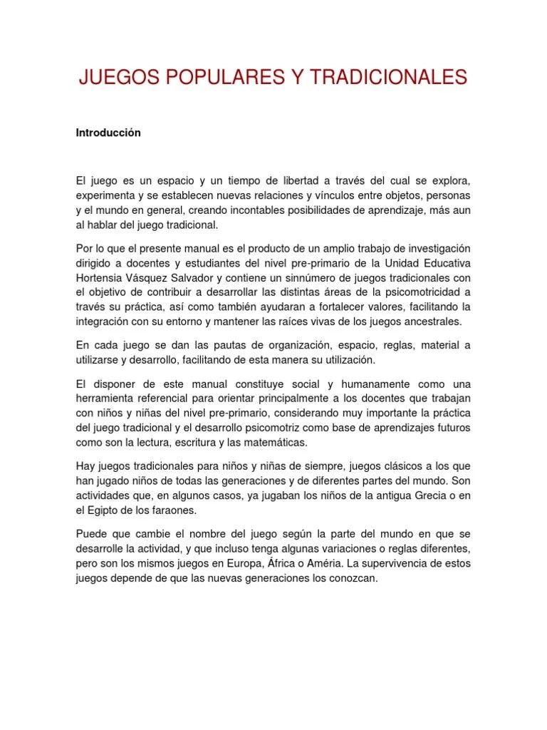 Reglas de algunos juegos tradicionales : Juegos Populares Y Tradicionales Ejercicio Fisico Psicologia
