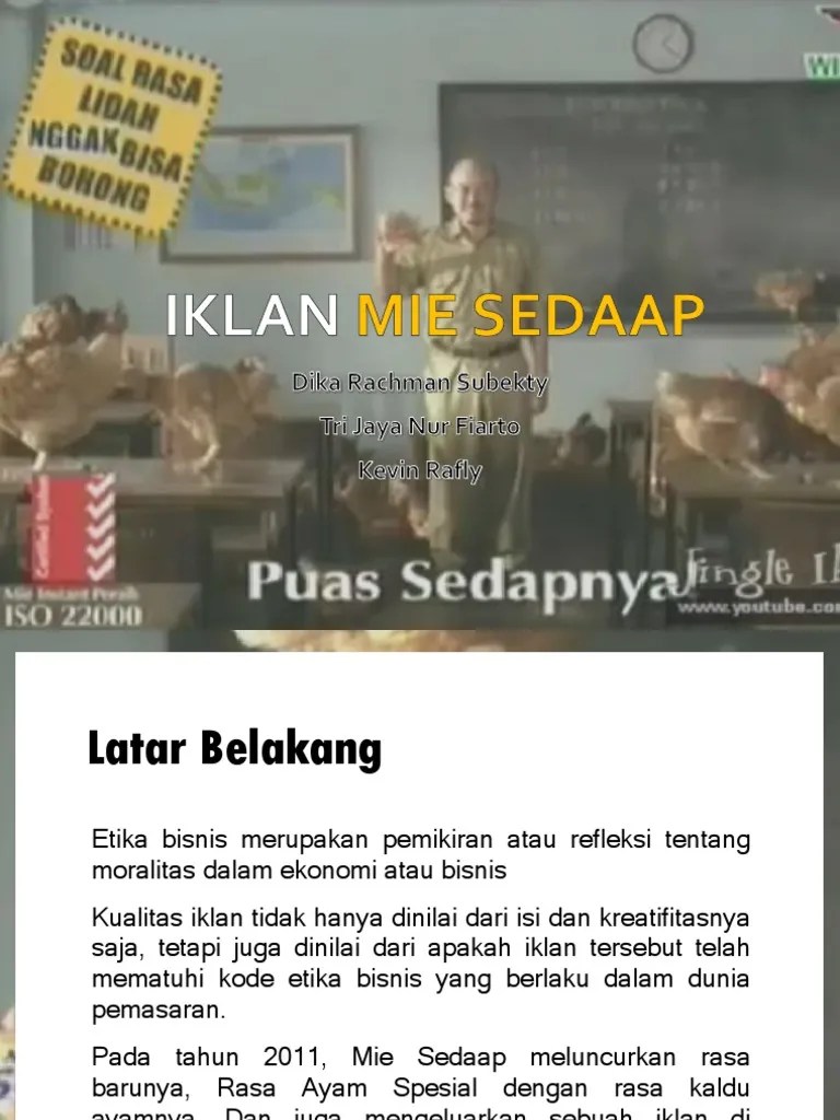 08.09.2021 · mie tak harus diolah jadi mie goreng atau mie ayam. Hukum Dan Etika Pr Iklan Mie Sedap