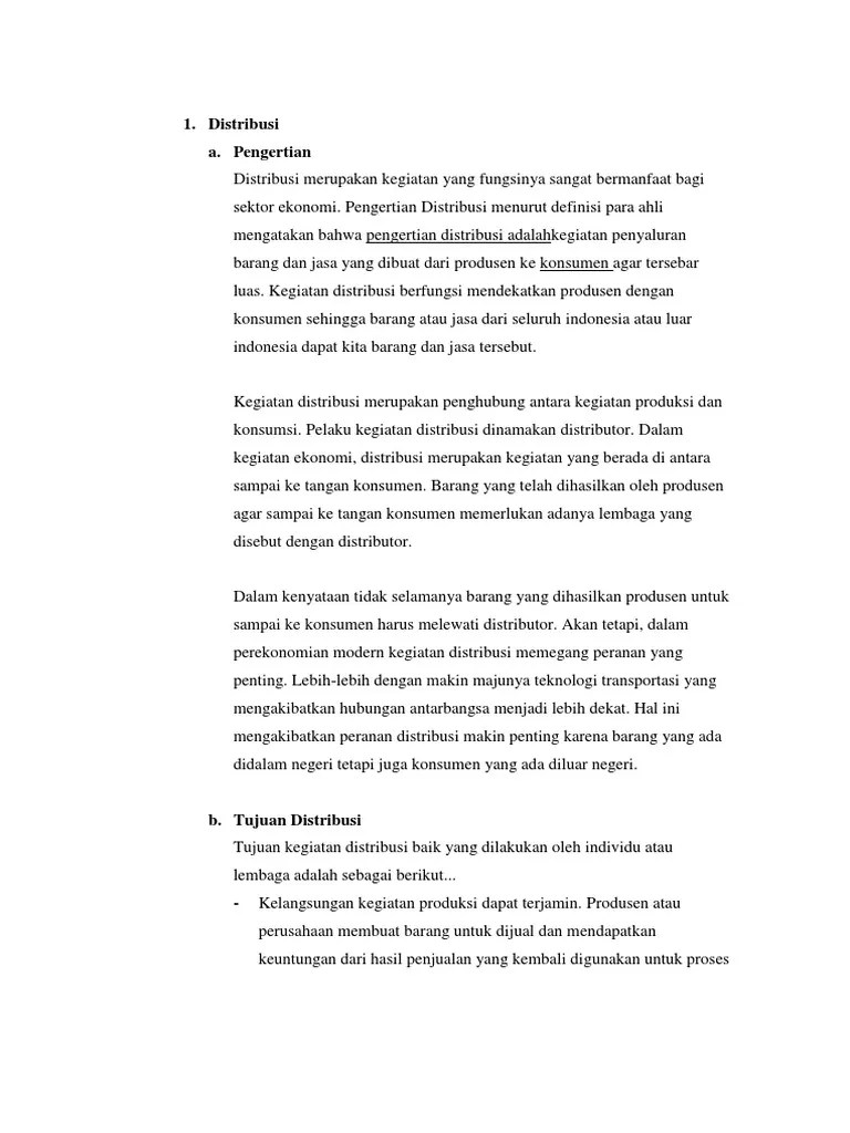 Distribusi Konsumsi Pelaku Ekonomi | PDF