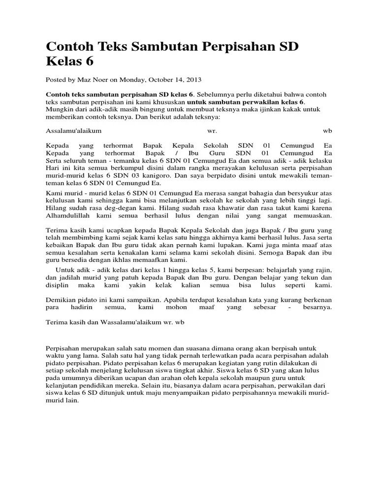Tekanan berhubungan dengan keras atau lemahnya suatu kata dan frasa yang . Contoh Teks Sambutan Perpisahan Sd Kelas 6 Pdf