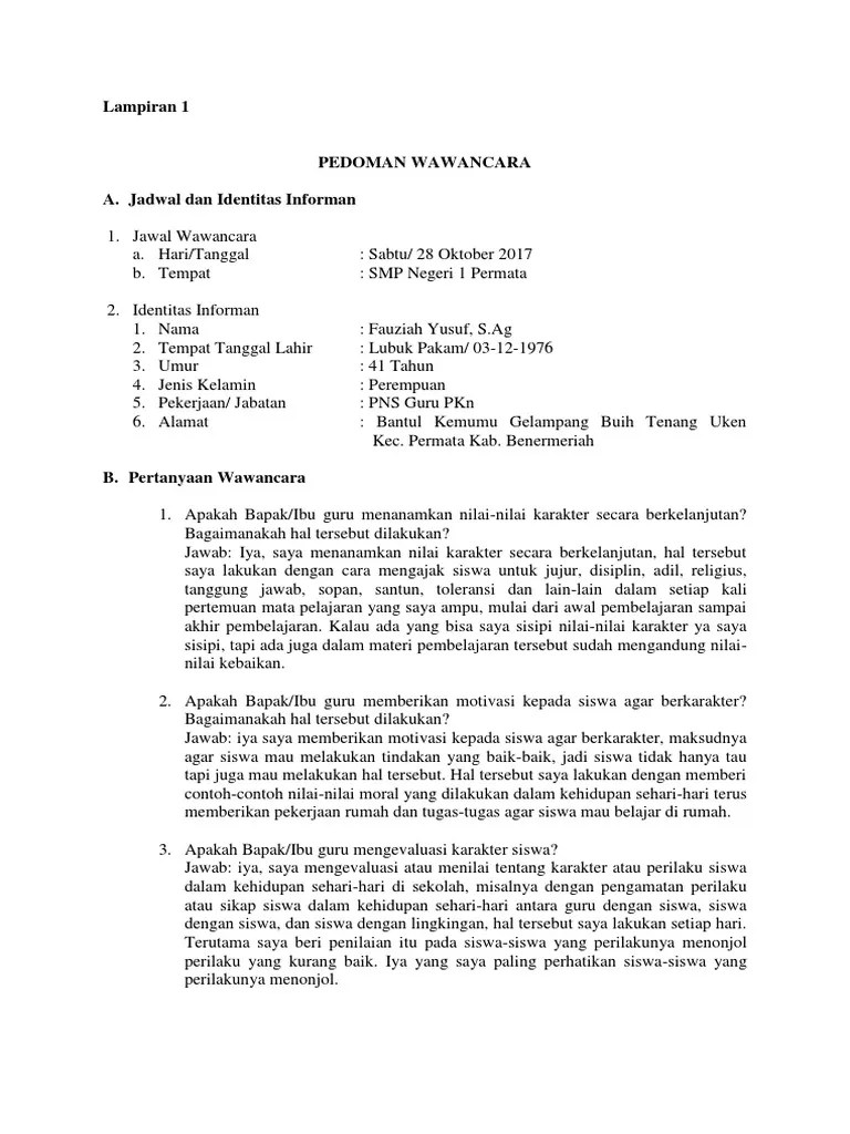 Lampiran 2 Daftar Wawancara | PDF